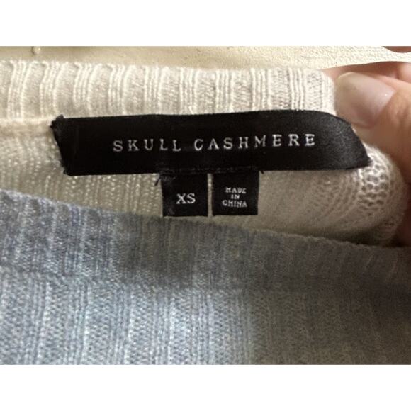 Skull Cashmere Women's Blue Beige Ombre Cashmere Long Sleeve Sweater - Size XS - Picture 2 of 6